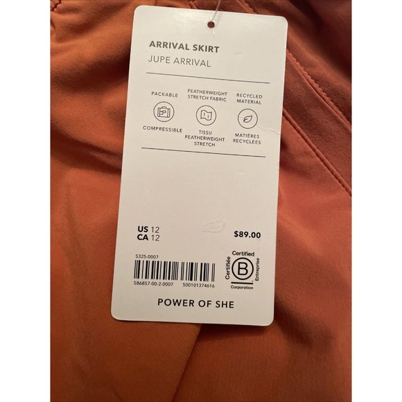 Athleta 10 12 Arrival MIDI Skirt Size 12 Sunbaked Clay Red - Picture 6 of 6